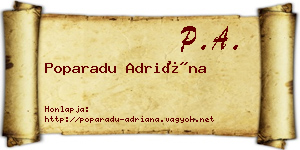 Poparadu Adriána névjegykártya